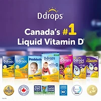 Supplément vitaminique de vitamine liquide D3 de Ddropsᴹᴰ pour enfants, 400 UI 1,7 ml, 60 gouttes