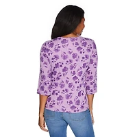 Penmans Women's Printed 3/4 Sleeve Crew Neckline Top