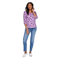 Penmans Women's Printed 3/4 Sleeve Crew Neckline Top