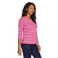 Haut à encolure ras du cou avec manches ¾ Penmans pour femmes