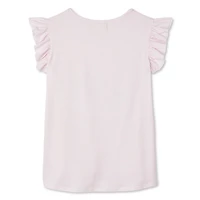 Btween Girls' Ruffle Sleeve Tie-Front Tee