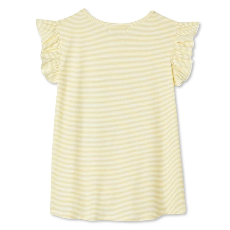 T-shirt noué à l’avant avec manches à volants Btween pour filles