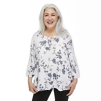 Penmans Women's Printed Lace Trim Blouse