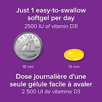 Webber Naturals Vitamin D3 2500IU 180 Softgels, 180 Softgels