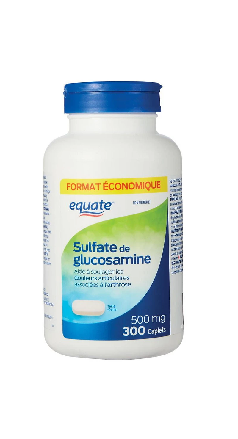 Equate Glucosamine Sulfate 500mg, 300 Caplets