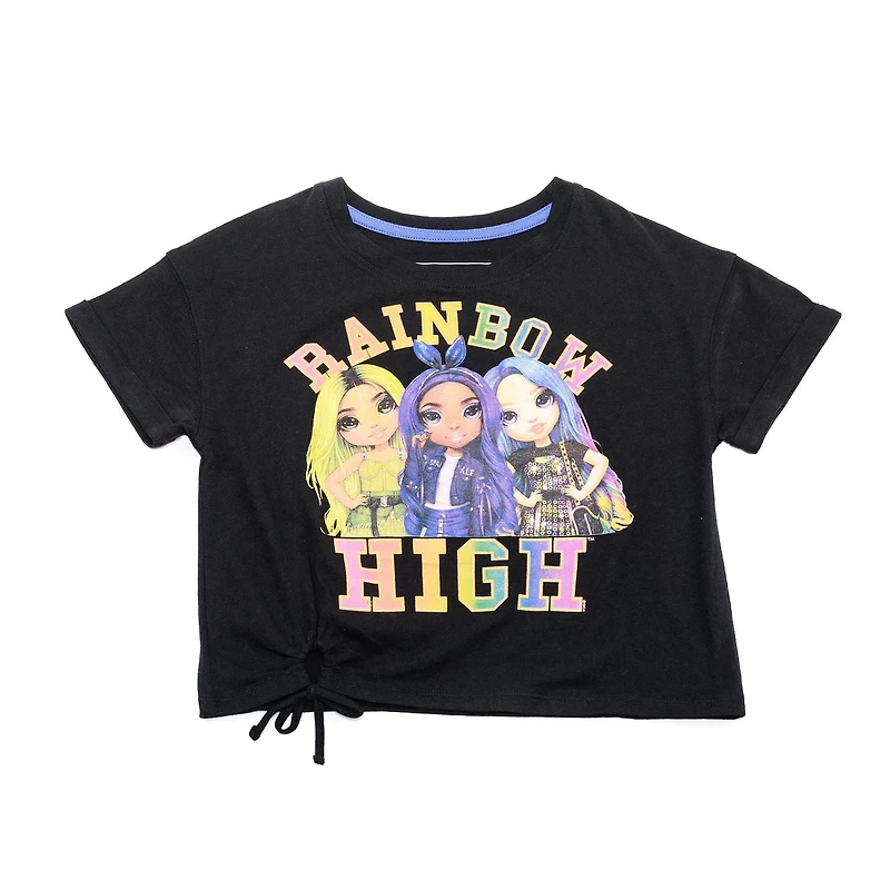 Haut tendance à manches courtes Rainbow High Stamp pour fille