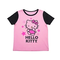 Girls Hello Kitty Stars Short Sleeve T-Shirt