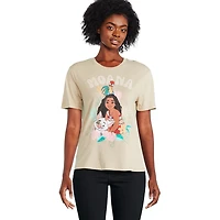 T-shirt à manches courtes Moana Disney pour femmes Tailles TP–TG
