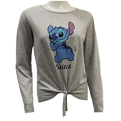 Stitch Sequin Tie Front Ladies Top