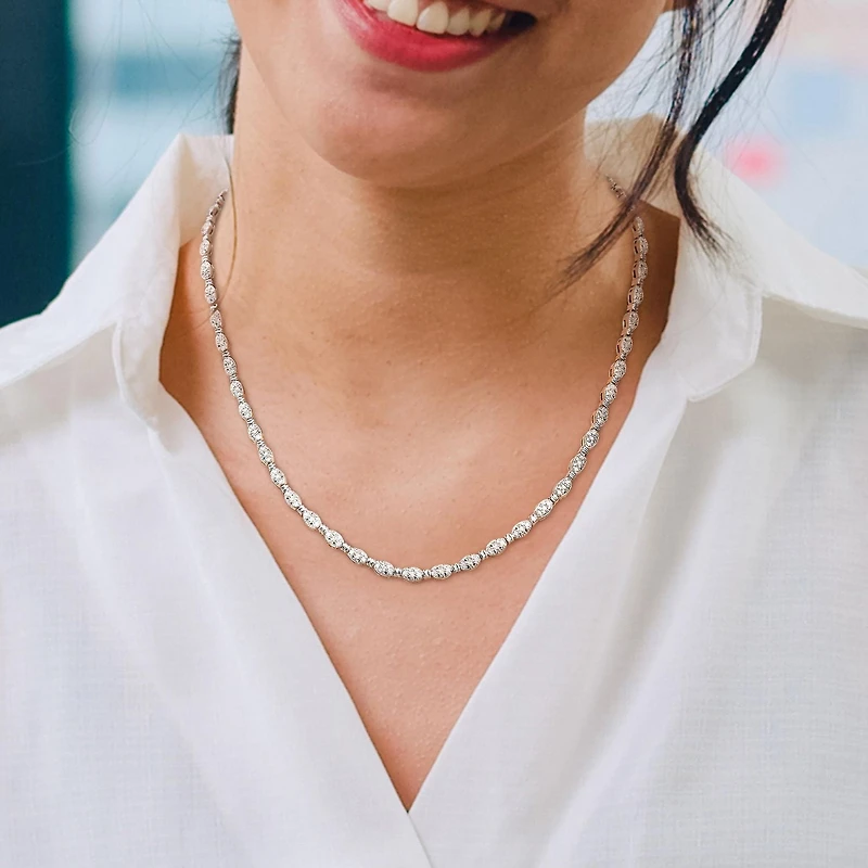 Collier tennis Miabella avec 1/2 Carat poids total de diamant en argent sterling