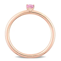 Miabella 1/4 Carat T.G.W. Pink Sapphire 10K Rose Gold Pear-cut Solitaire Ring