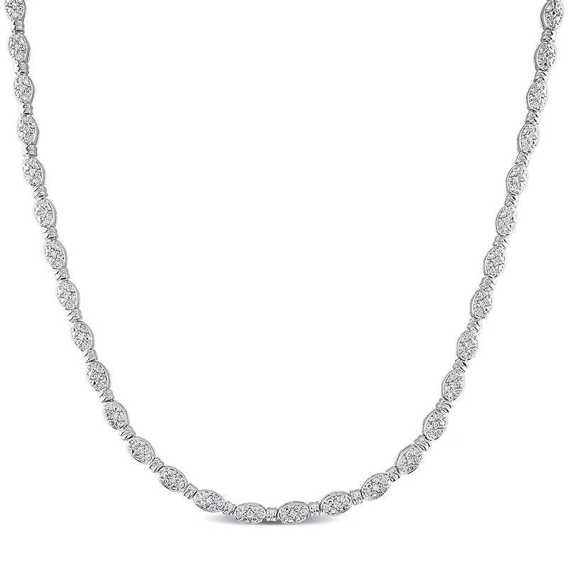 Collier tennis Miabella avec 1/2 Carat poids total de diamant en argent sterling