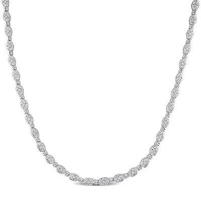Collier tennis Miabella avec 1/2 Carat poids total de diamant en argent sterling