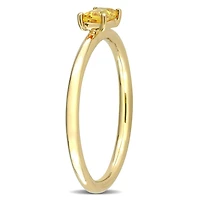 Miabella 1/3 Carat T.G.W. Yellow Sapphire 10K Yellow Gold Baguette-cut Solitaire Ring