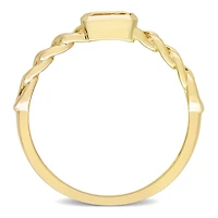 Bague solitaire octogone à maillons Miabella avec 1/3 Carat PBT de citrine en or jaune 10k