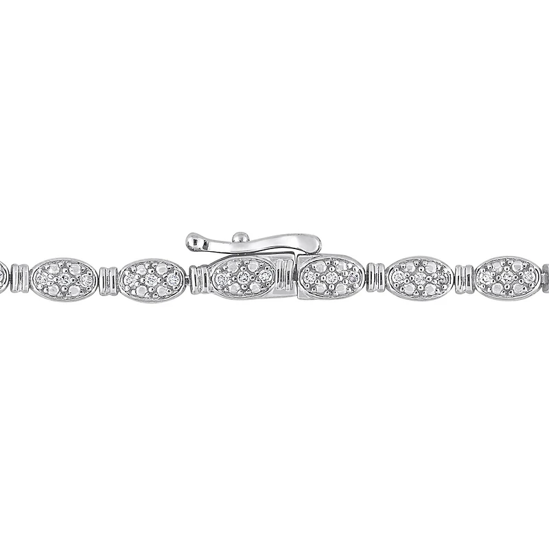 Bracelet tennis Miabella avec 1/2 Carat poids total de diamant en argent sterling