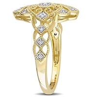 Bague rétro Miabella avec 1/10 Carat poids total de diamant en or jaune 10k
