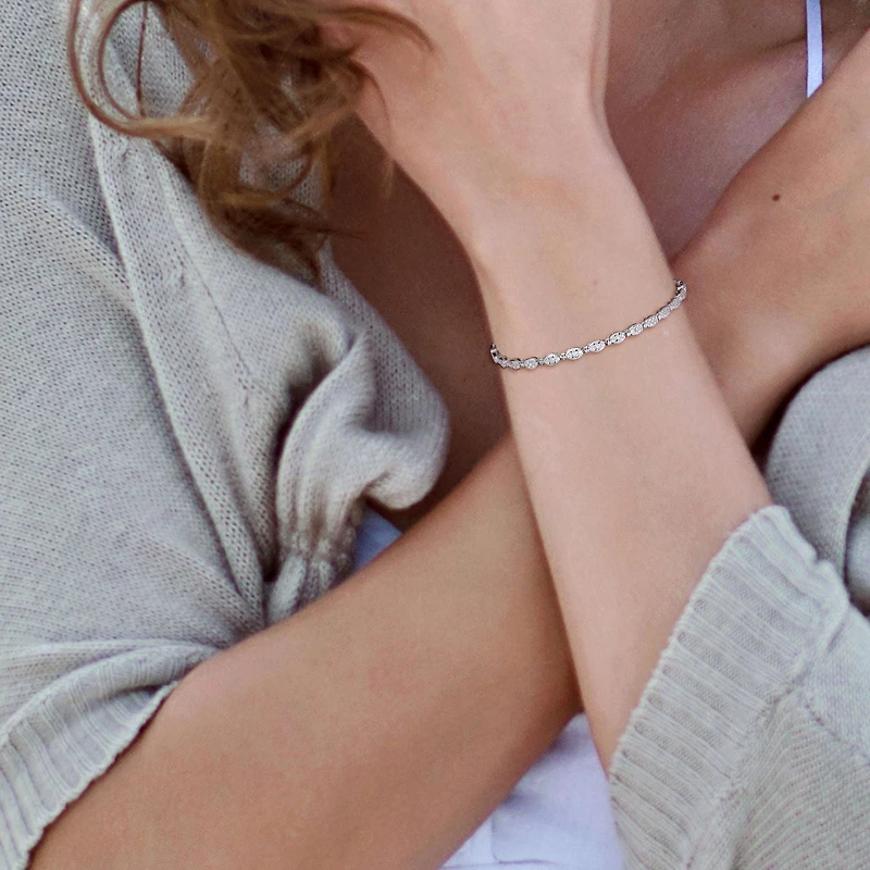 Bracelet tennis Miabella avec 1/2 Carat poids total de diamant en argent sterling