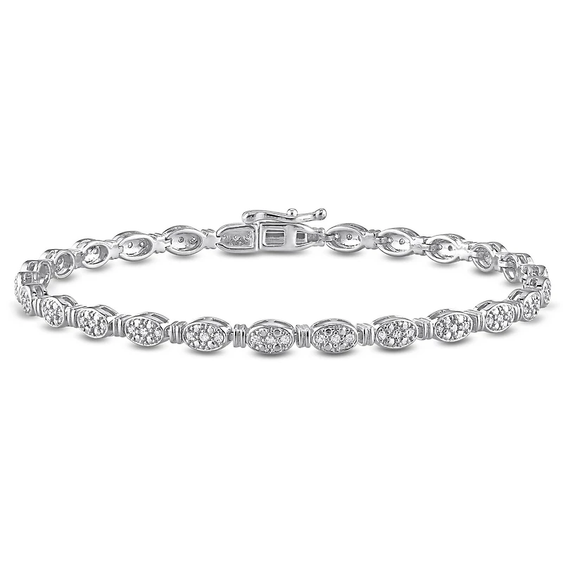 Bracelet tennis Miabella avec 1/2 Carat poids total de diamant en argent sterling