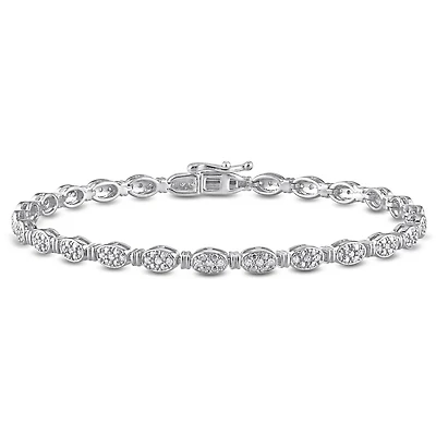 Miabella 1/2 Carat T.W Diamond Sterling Silver Tennis Bracelet