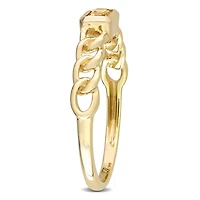 Bague solitaire octogone à maillons Miabella avec 1/3 Carat PBT de citrine en or jaune 10k