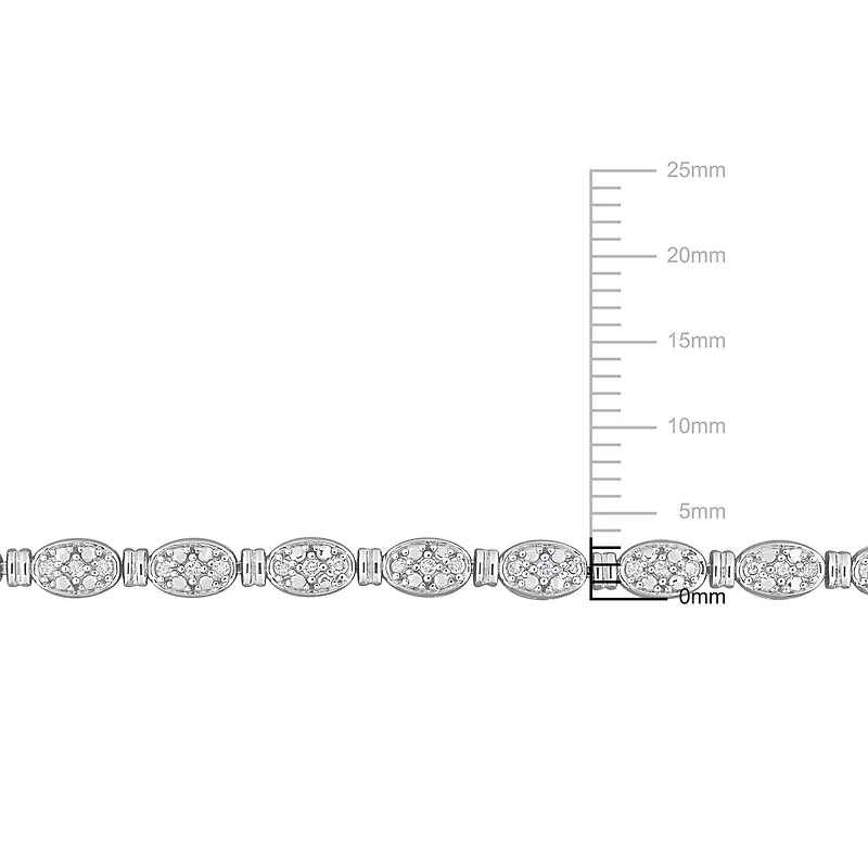 Bracelet tennis Miabella avec 1/2 Carat poids total de diamant en argent sterling