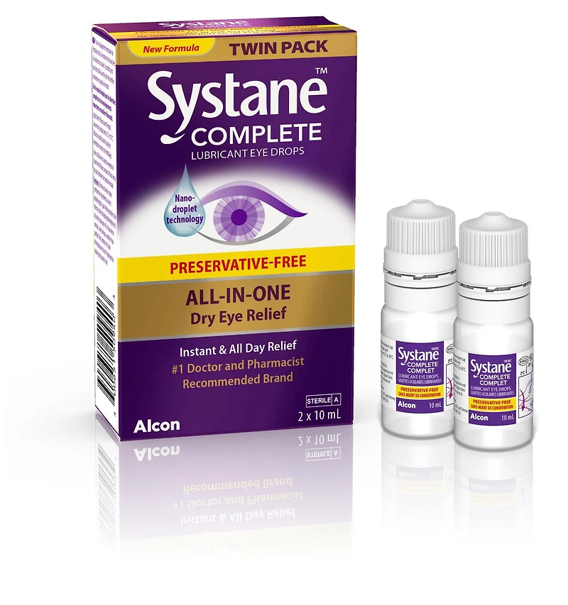 SYSTANE® Complete, Preservative-Free Lubricant Eye Drops, Eye Drops For Dry Eyes, 2 x 10 mL
