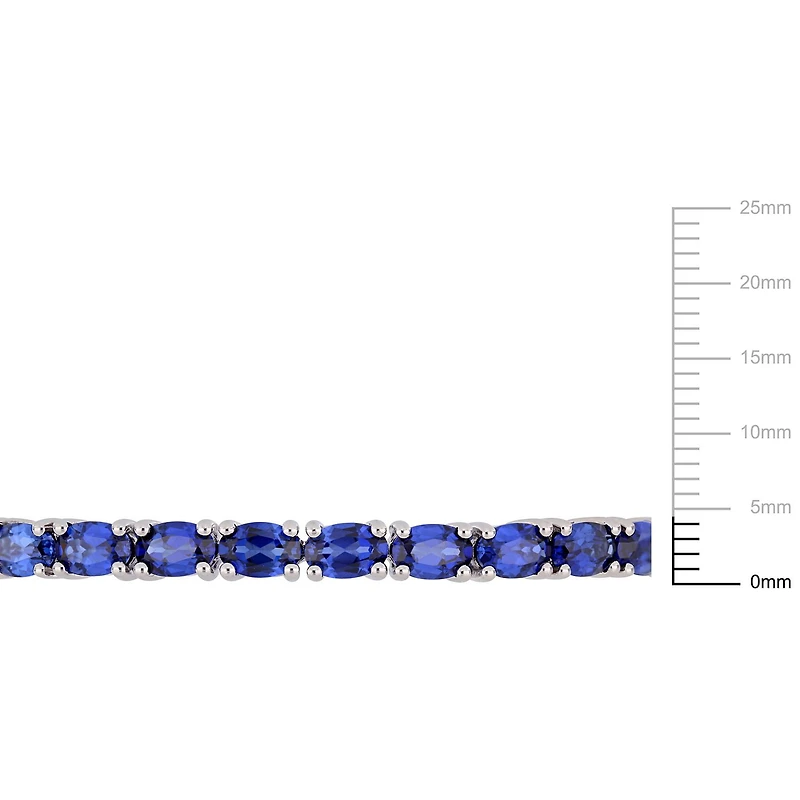 Bracelet rigide Tangelo avec saphirs blues synthétiques 8-1/4 CT PBT en argent sterling, 7 po