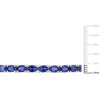 Bracelet rigide Tangelo avec saphirs blues synthétiques 8-1/4 CT PBT en argent sterling, 7 po