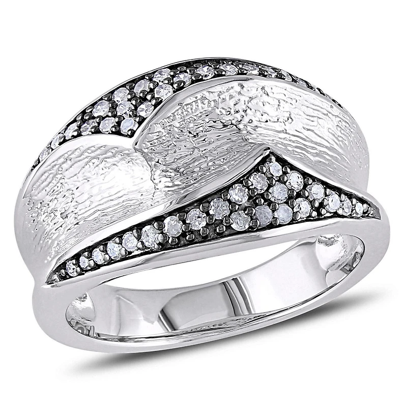 Miabella 1/4 Carat T.W. Diamond Two-Tone Sterling Silver Ring