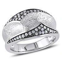 Miabella 1/4 Carat T.W. Diamond Two-Tone Sterling Silver Ring