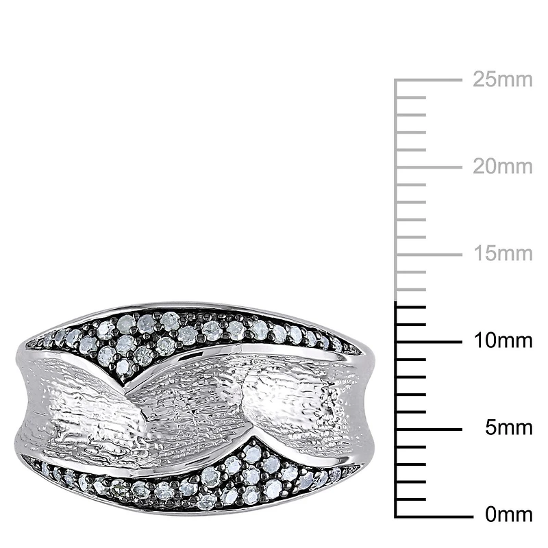 Miabella 1/4 Carat T.W. Diamond Two-Tone Sterling Silver Ring