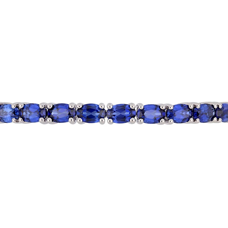 Bracelet rigide Tangelo avec saphirs blues synthétiques 8-1/4 CT PBT en argent sterling, 7 po