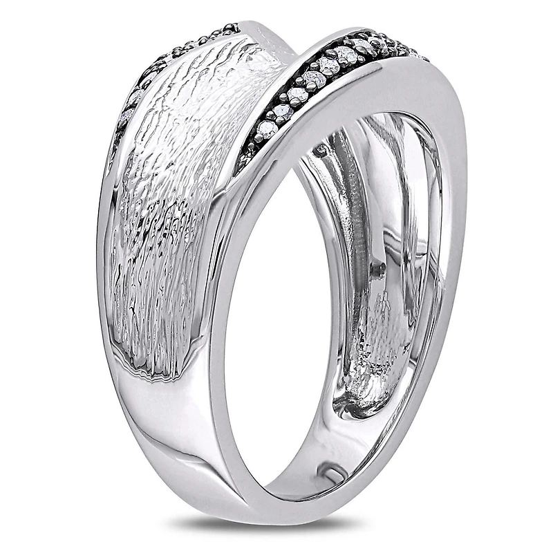 Miabella 1/4 Carat T.W. Diamond Two-Tone Sterling Silver Ring