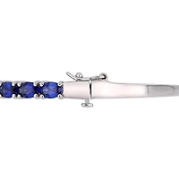 Bracelet rigide Tangelo avec saphirs blues synthétiques 8-1/4 CT PBT en argent sterling, 7 po