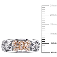 Miabella 1/10 Carat T.W. Diamond Two-Tone Sterling Silver Bow Ring