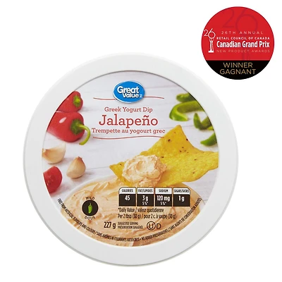 Great Value Jalapeno Greek Yogurt, 227 g