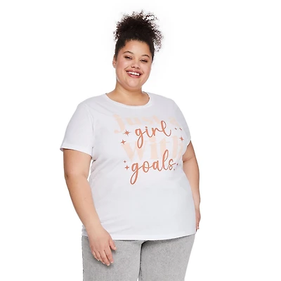 T-shirt à encolure ras du cou The Pink Closet Plus pour femmes