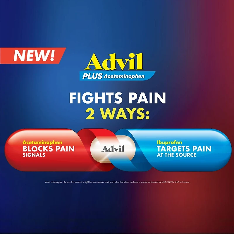 ADVIL Plus acétaminophène caplets, 36 Count