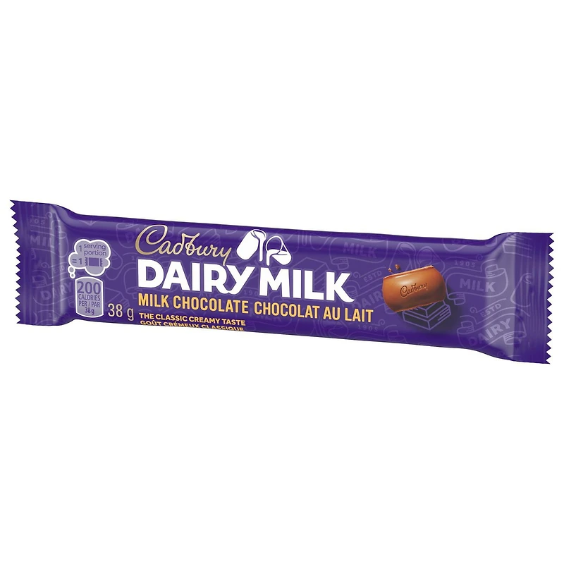 CADBURY DAIRY MILK, Dairy Milk Chocolate Bar, Milk Chocolate, CADBURY Chocolate Bar, 38 g