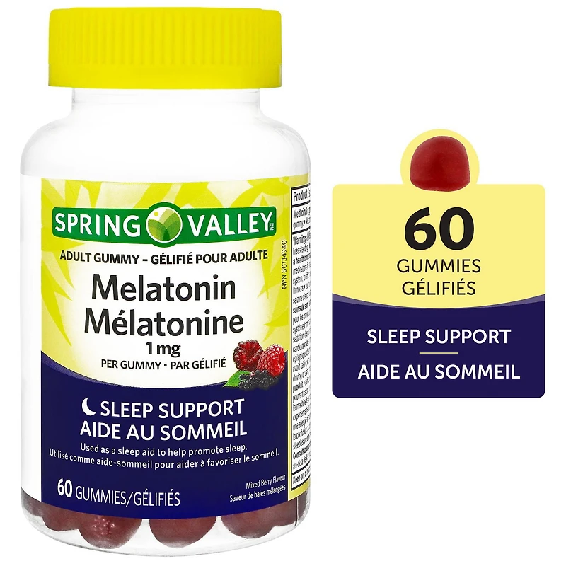 Spring Valley Mélatonine, 1 mg 60 Gélifiés