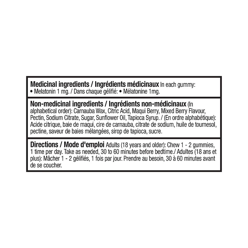 Spring Valley Mélatonine, 1 mg 60 Gélifiés