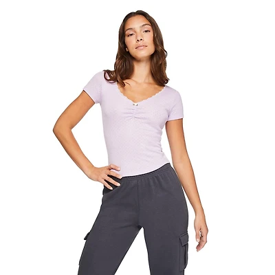 T-shirt avec encolure en V No Boundaries pour femmes
