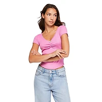 No Boundaries Women's Baby V-Neckline Tee