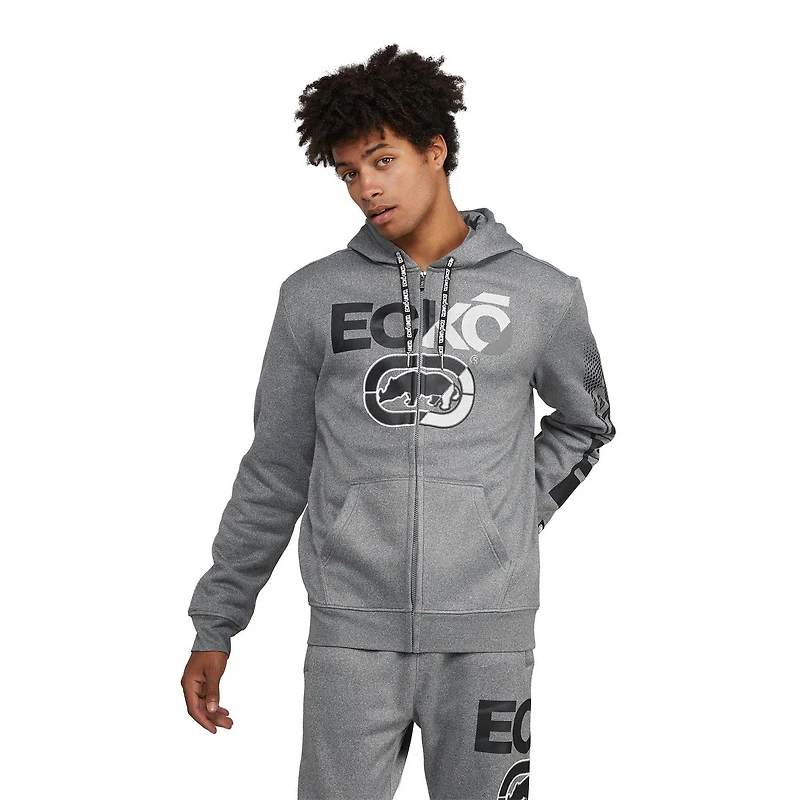 Chandail à capuchon Ecko en molleton à glissière pour hommes