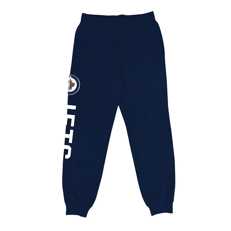 NHL Mens Winnipeg Jets Side Printed Jogger Sweat Pants