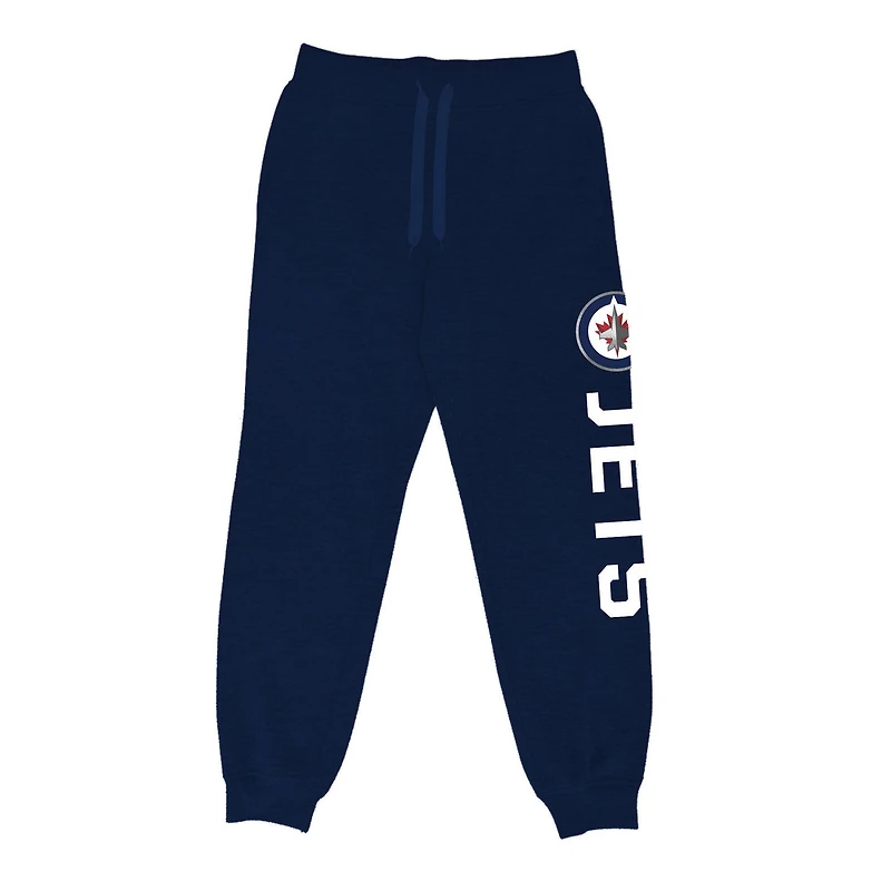 NHL Mens Winnipeg Jets Side Printed Jogger Sweat Pants