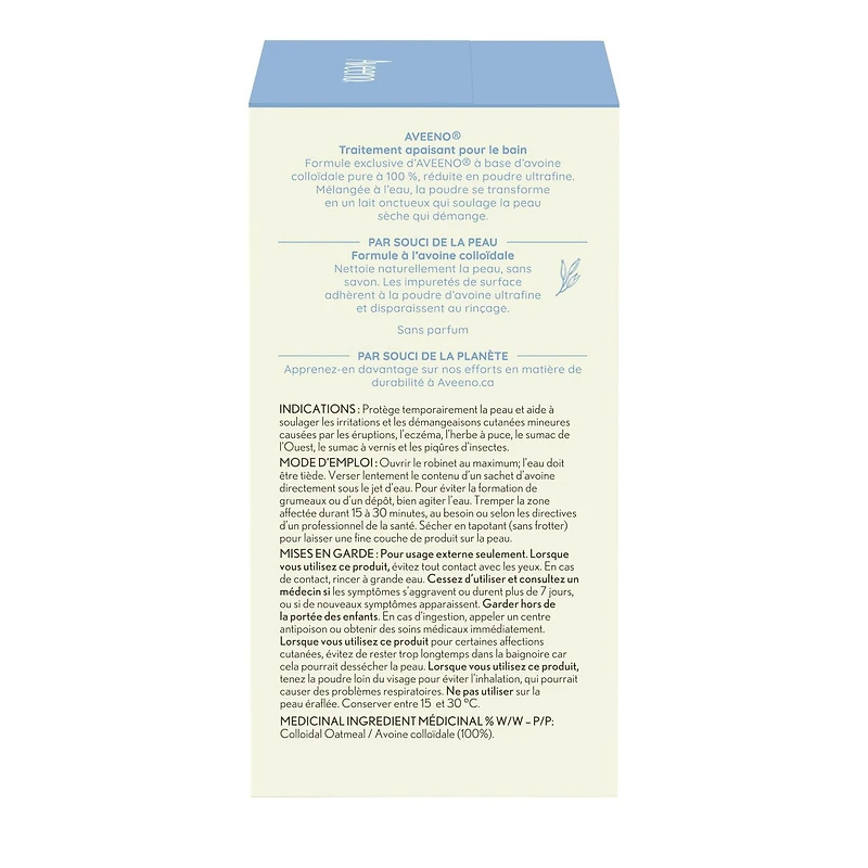 Aveeno Soothing Bath Treatment, Eczema, Dry Skin Relief, Colloidal Oatmeal Bath, Cleanser, Fragrance Free, 8 x 42g