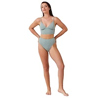 Captiva Women's Textured V Neck Bralette Swim Top