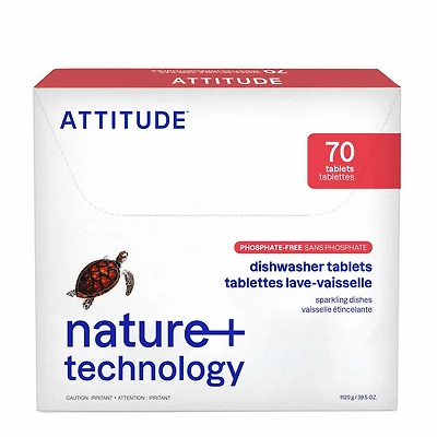 ATTITUDE Tablettes Lave-Vaisselle, Sans fragrance, 70 tablettes